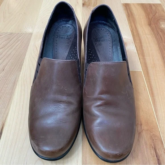 Dansko Kahlua Pull Comfort Leather Clogs Heels Mary Jane Shoes - Picture 4 of 13